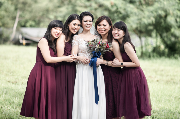 Bride and bridesmaid