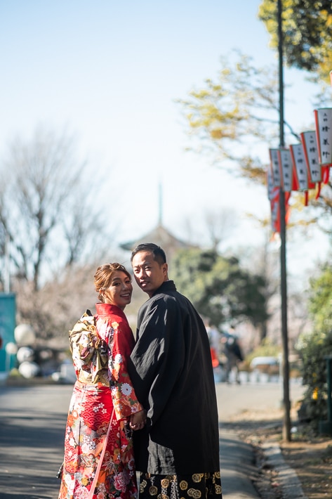 Ueno Park, Kimono Furisode pre wedding tokyo